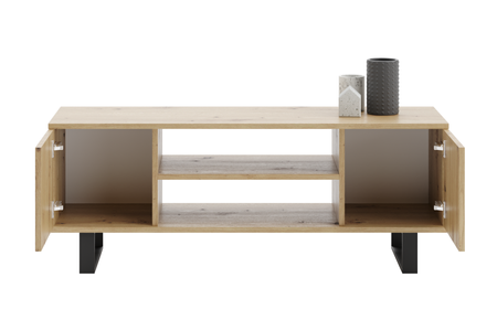 Szafka RTV FOCUS 135 cm loft, nogi metalowe - Dąb Artisan