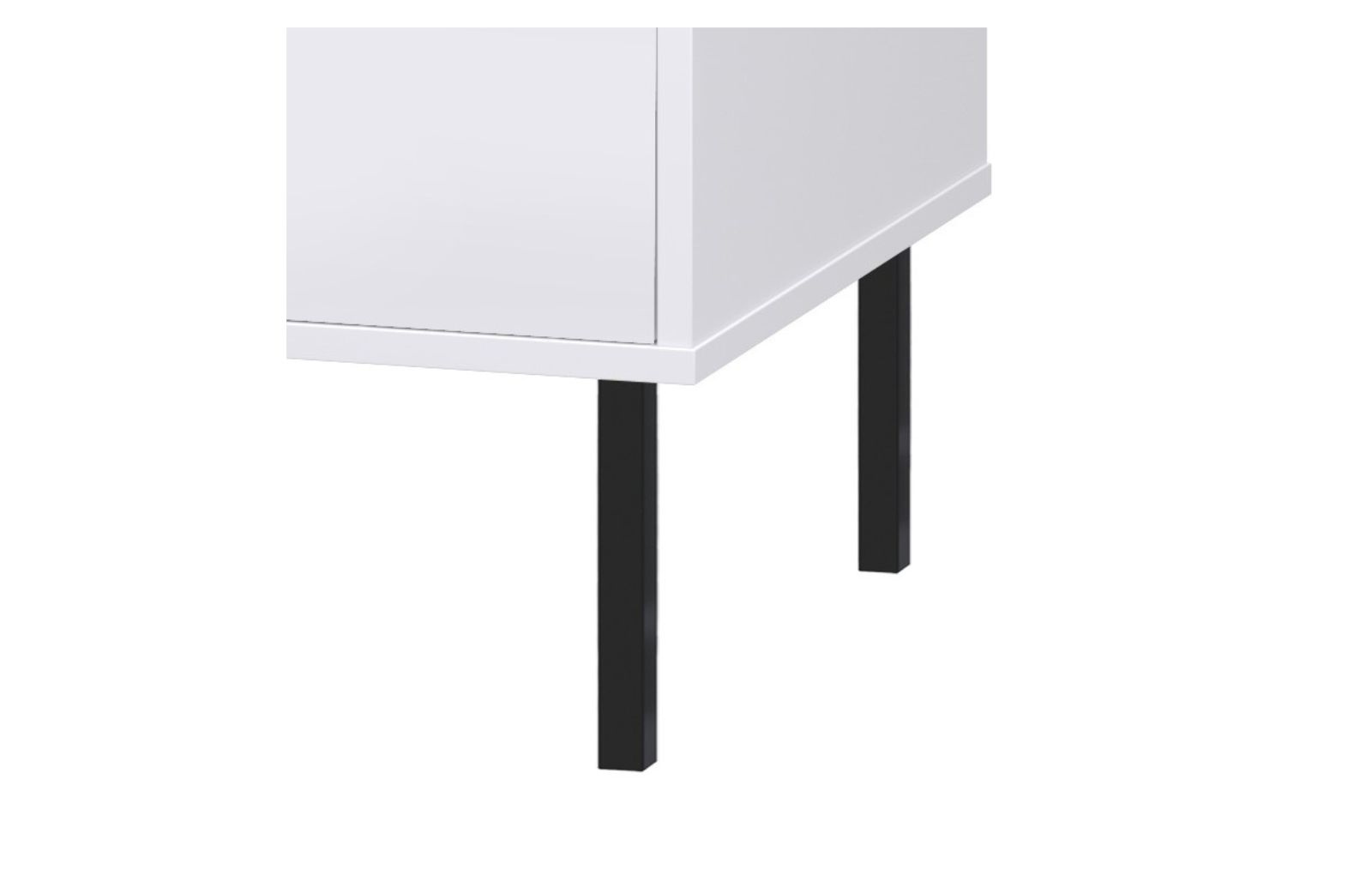 Venus Rtv Cabinet - Mobile Tv A Due Ante Con Ripiano E Cassetto, Bianco Moderno Con Elementi Neri, 135 Cm, Mobile Da Soggiorno-image