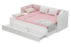Łóżko podwójne HELIOS 200x160 - Białe, panele różowe