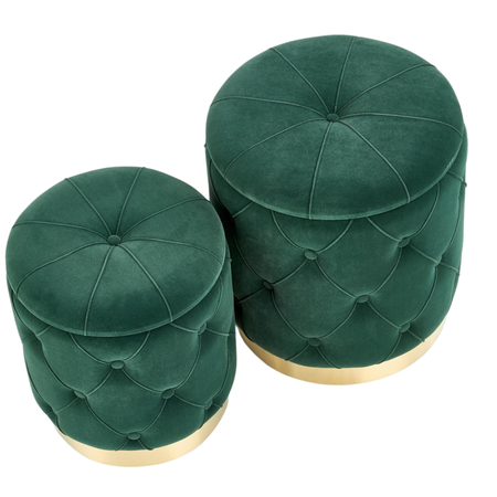 Zestaw 2 puf ELEY - Zielony