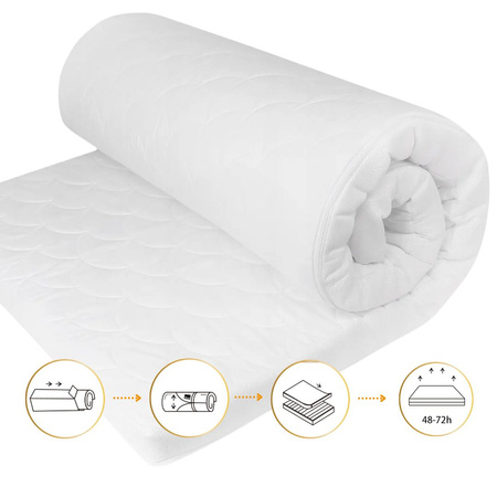 Materac pianka-kokos 160x80x10 cm pikowany pokrowiec