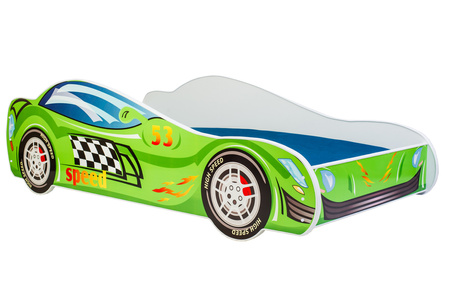 Łóżko dziecięce z serii AUTO 160x80 grafika materac - SPEED