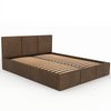 Łóżko podwójne tapicerowane VALENTINO 160x200 pojemnik na pościel - Brązowy