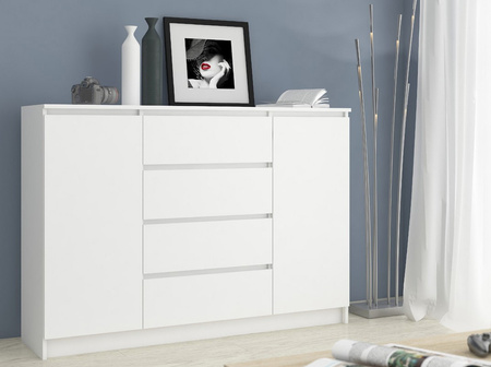 Komoda z szufladami 138 cm - Biała