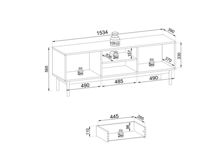 Szafka RTV SILEN 154 cm - Kaszmir