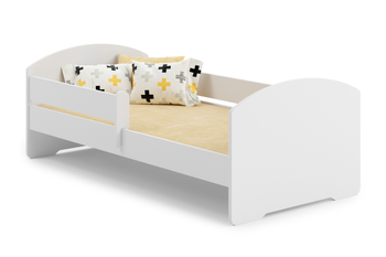 Łóżko dziecięce LUK 160x80 barierka - Biały