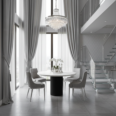 Stół okrągły VENTI 75 cm - Biały Marmur