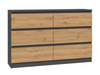 Komoda MALMO M6 120cm Dąb artisan / antracyt