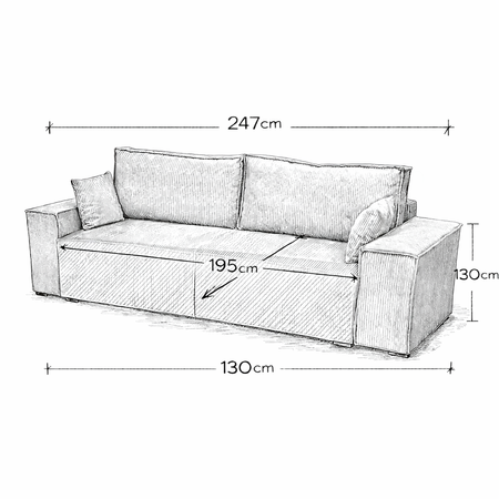 Kanapa CELESTIA z funkcją spania - Kremowy