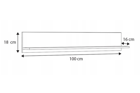 Półka SHELF ścienna wisząca 100 cm - Dąb Sonoma