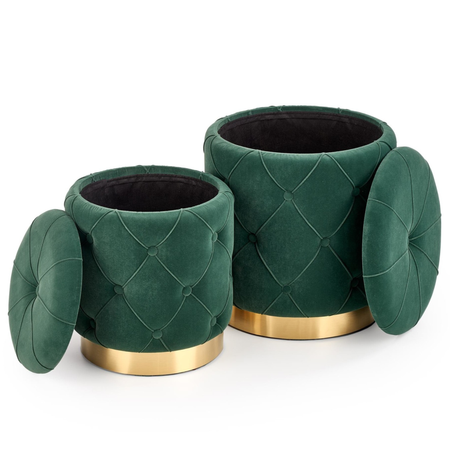 Zestaw 2 puf ELEY - Zielony