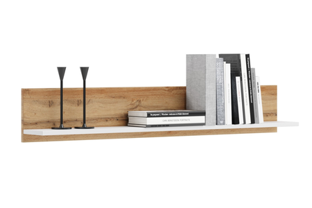 Półka SHELF ścienna wisząca 100 cm - Dąb Craft / Biały