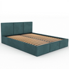 Łóżko podwójne tapicerowane VALENTINO 140x200 pojemnik na pościel - Turkusowy