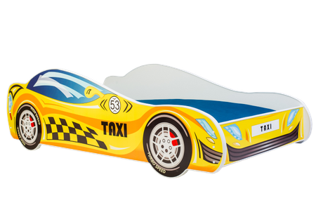 Łóżko dziecięce z serii AUTO 140x70 grafika materac - TAXI