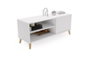 Szafka RTV VIVA 110 cm nogi drewniane - Biały