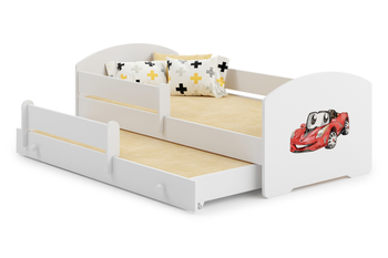 Łóżko dziecięce podwójne wysuwane LUK II 160x80 - Auto