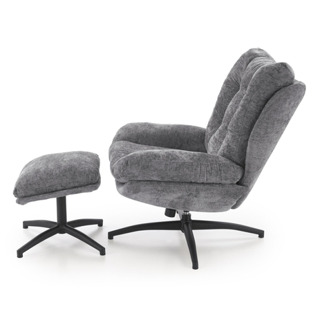 Fotel AMARO z podnóżkiem funkcja kołyski - Szary