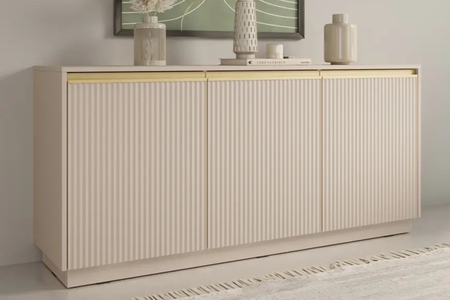 Komoda PRESTIGE 154 cm - Beżowy / Złoty