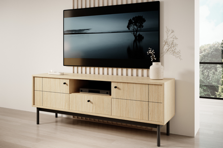 Szafka RTV SILEN 154 cm - Dąb Linea