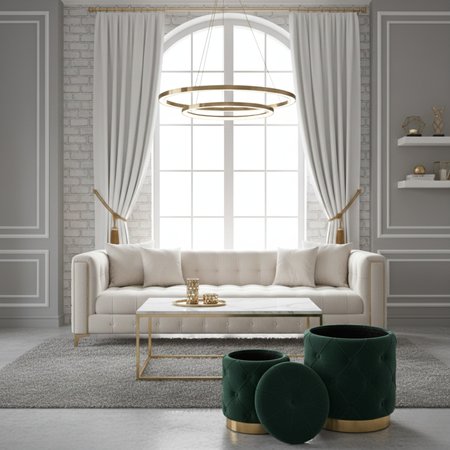 Zestaw 2 puf ELEY - Zielony