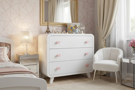 Drewniany uchwyt meblowy LUI 5 serce - Różowy