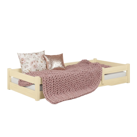 Łóżko podłogowe niskie LILI 140x70 cm - Naturalne Drewno