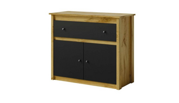 Komoda LENA 97 cm - kolor Dąb wotan / czarny