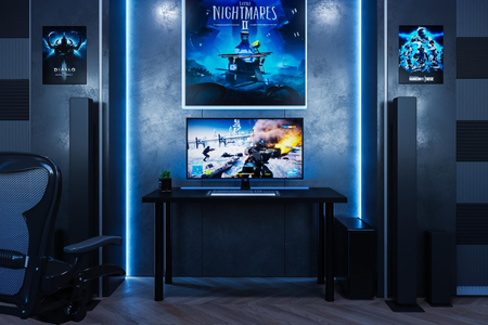 Biurko Gamingowe X LED 120 cm komputerowe biurowe szkolne - Czarny