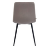 Zestaw 4 krzeseł NEL tapicerowanych welurowych pikowanych - kolor Cappuccino, nogi Czarne