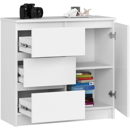 Komoda z szufldami 80 cm - Biała