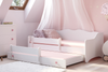 Łóżko podwójne EMMA WHITE II 160x80 - Białe / Różowe uchwyty
