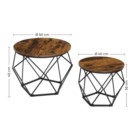 Zestaw 2 stolików kawowych RUSSELL 9 - Ciemny brąz