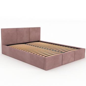 Łóżko podwójne tapicerowane VALENTINO 140x200 pojemnik na pościel - Różowy