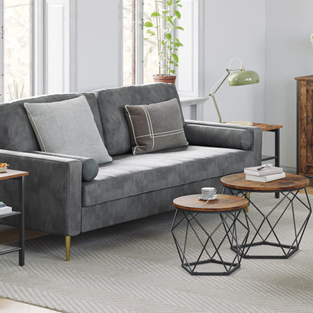 Zestaw 2 stolików kawowych RUSSELL 9 - Ciemny brąz