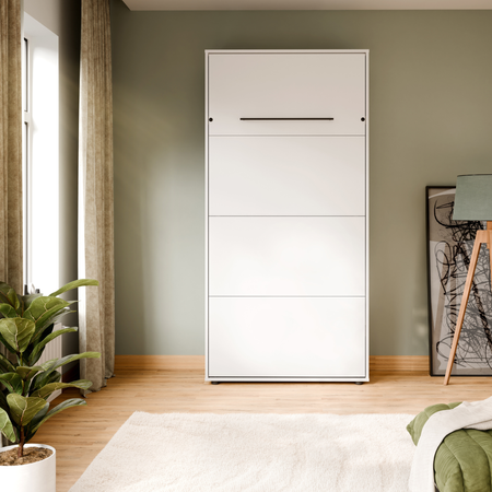 Półkotapczan pionowy rozkładany VERTO 90x200 składany w szafę - Biały