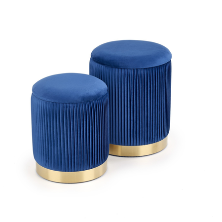 Zestaw 2 puf MARINE - Granatowy