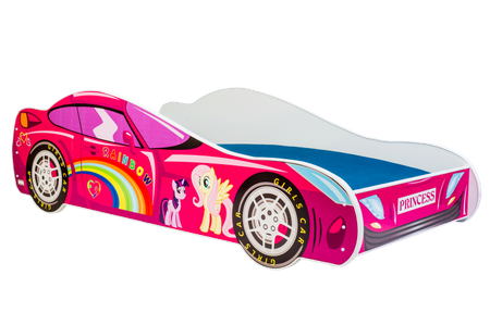 Łóżko dziecięce z serii AUTO 140x70 grafika materac - RAINBOW