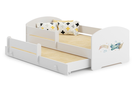Łóżko dziecięce podwójne wysuwane LUK II 160x80 - Samolot