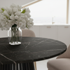 Stół okrągły VELORE - Czarny Marmur
