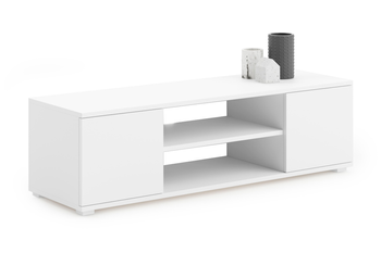 Szafka RTV FOCUS 155 cm, nogi plastikowe - Biała