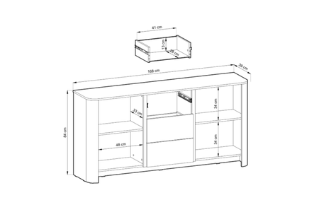 Komoda BALI 168 cm - Dąb Vicenza