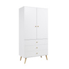 Szafa MELI + 3 szuflady i drążek - kolor Biały