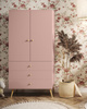 Szafa MELI + 3 szuflady i drążek - kolor Róż