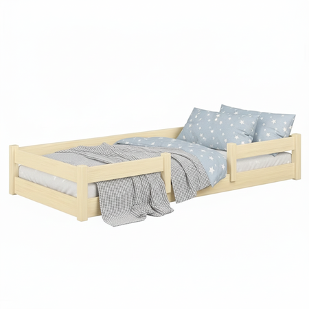 Łóżko podłogowe niskie LILI 180x90 cm - Naturalne Drewno