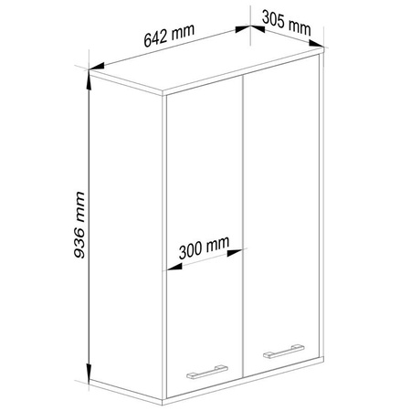 Szafka wisząca 64 cm - Grafit Szary
