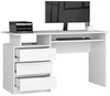 Biurko wolnostojące 3 szuflady 135 cm - kolor Biały