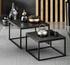 Stolik kawowy 2w1 TWIN loft metalowy - kolor Czarny