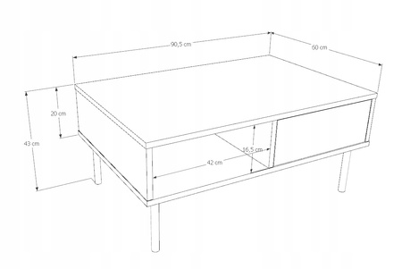 Stolik kawowy VENUS  90 cm - Kaszmir