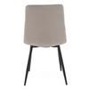 Zestaw 4 krzeseł MIRA tapicerowanych welurowych pikowanych - kolor Beżowy, nogi Czarne
