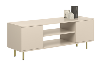 Szafka RTV FOCUS 135 cm, nogi metalowe złote - Kaszmir